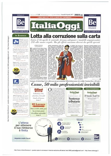 Italia oggi : quotidiano di economia finanza e politica